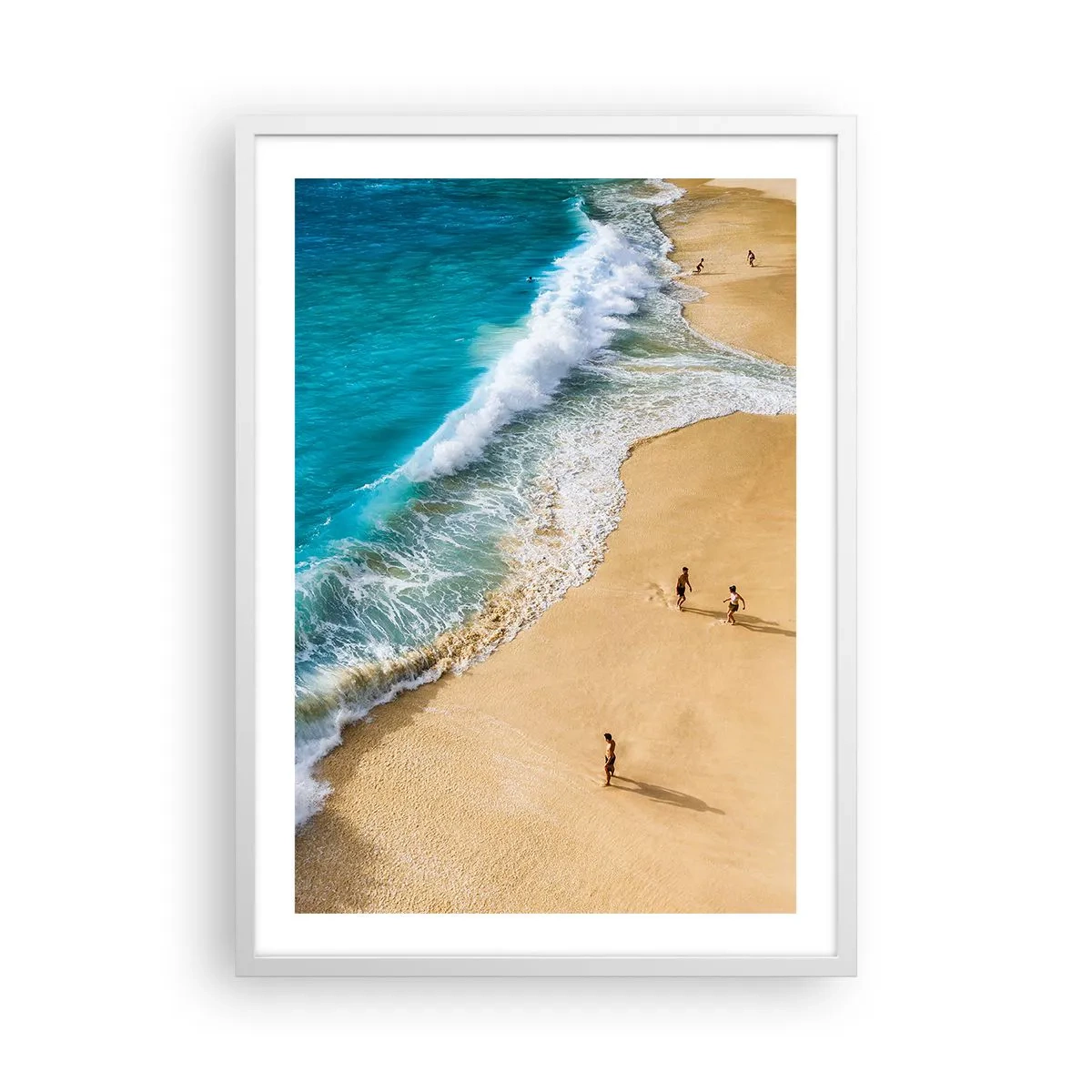 Poster in einem weißen Rahmen - Und dann die Sonne, der Strand… - 50x70 cm