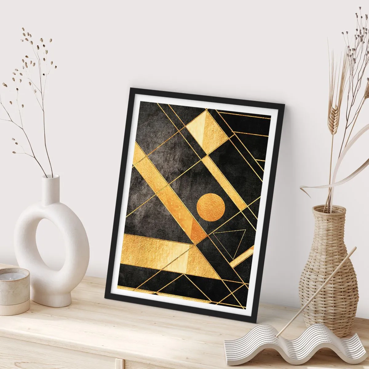 Poster in einem schwarzem Rahmen - Die Sonne der Wüste - 70x100 cm