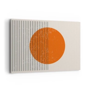 Bild auf Leinwand - Leinwandbild - Minimalistische Sonne mit geometrischen Linien - 100x70cm - Immer die Sonne - Moderne Wanddekoration für Wohnzimmer und Schlafzimmer ARTTOR