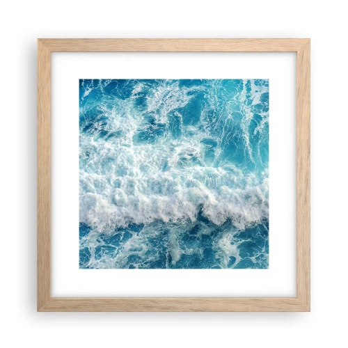 Poster in einem Rahmen aus heller Eiche - Freudig und springend - 30x30 cm