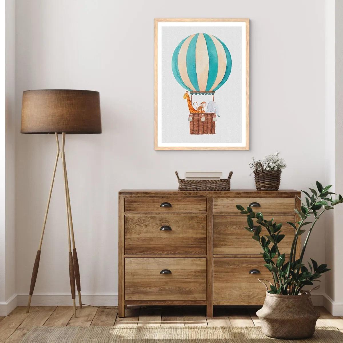 Poster in einem Rahmen aus heller Eiche - Fantastische Reise - 40x50 cm