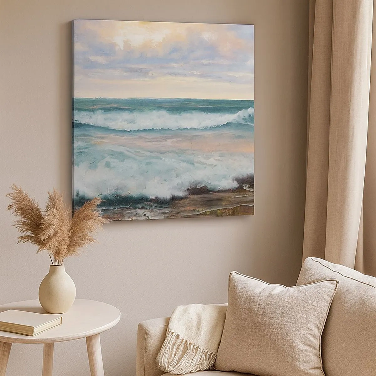 Bild auf Leinwand - Leinwandbild - Hier werden Sie Ihre Seele baumeln lassen - 30x30 cm