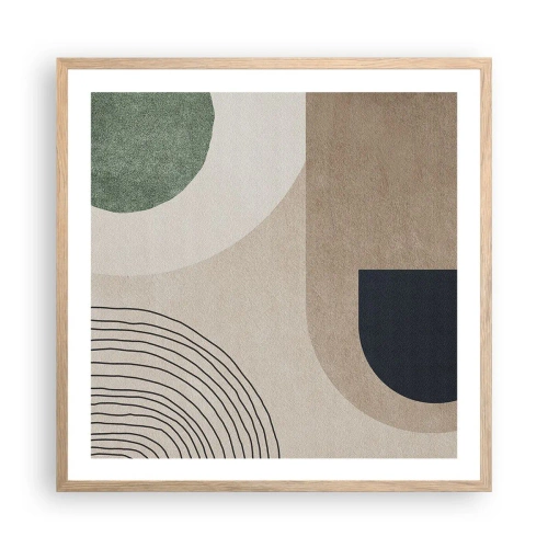 Poster in einem Rahmen aus heller Eiche - Sanftheit des Ovals - 60x60 cm