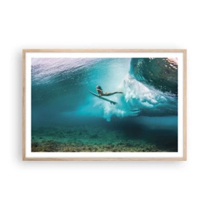 Poster in einem Rahmen aus heller Eiche - Unterwasserwelt - 91x61 cm