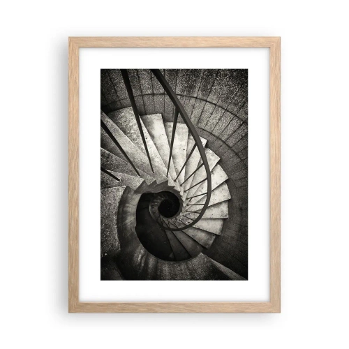 Poster in einem Rahmen aus heller Eiche - Treppe hoch, Treppe runter - 30x40 cm