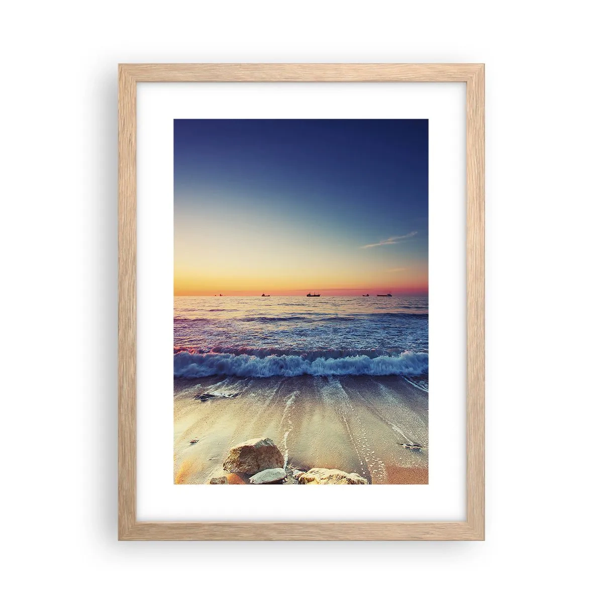 Poster in einem Rahmen aus heller Eiche - Was ist mit dem Horizont? - 30x40 cm
