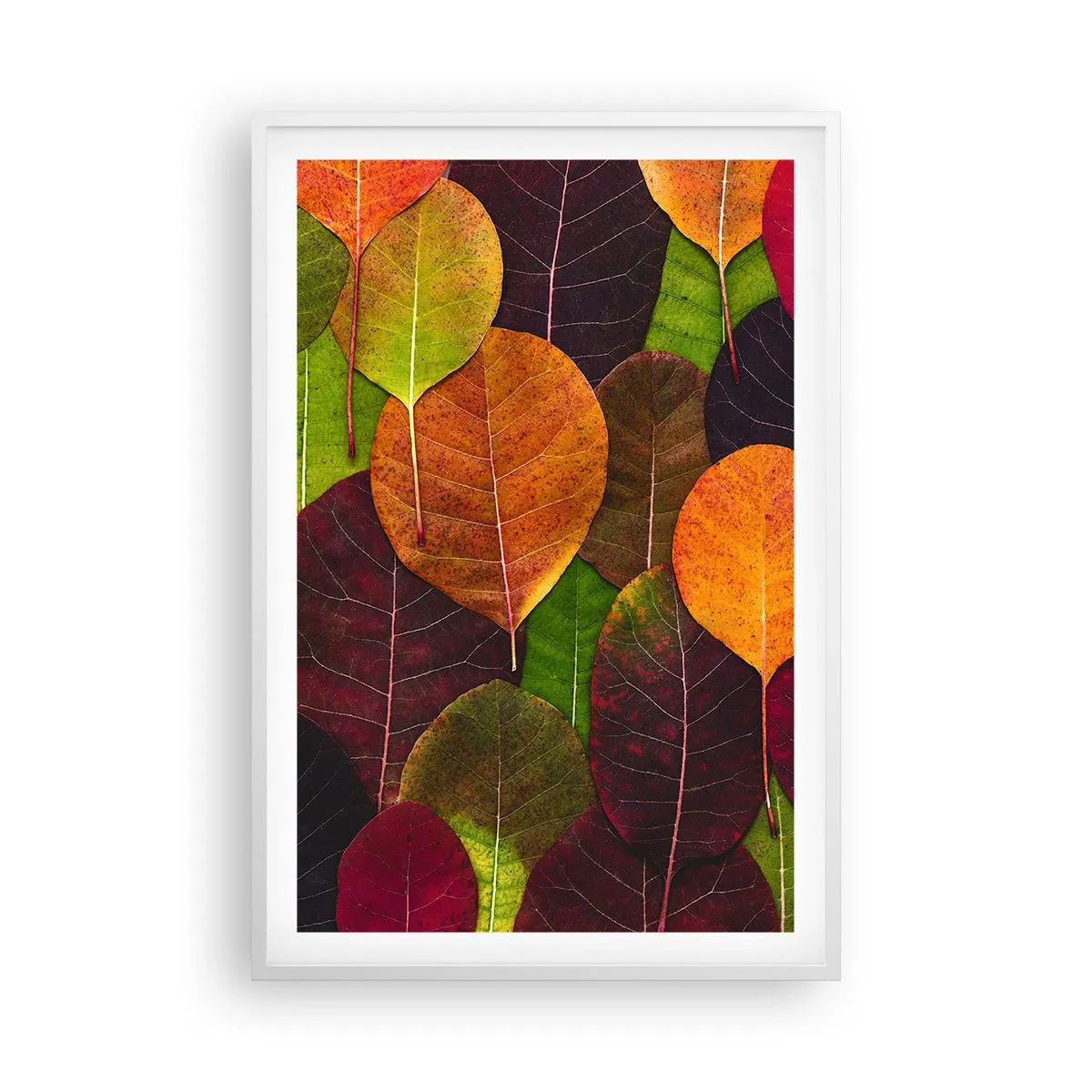 Poster in einem weißen Rahmen - Herbstmosaik - 61x91 cm