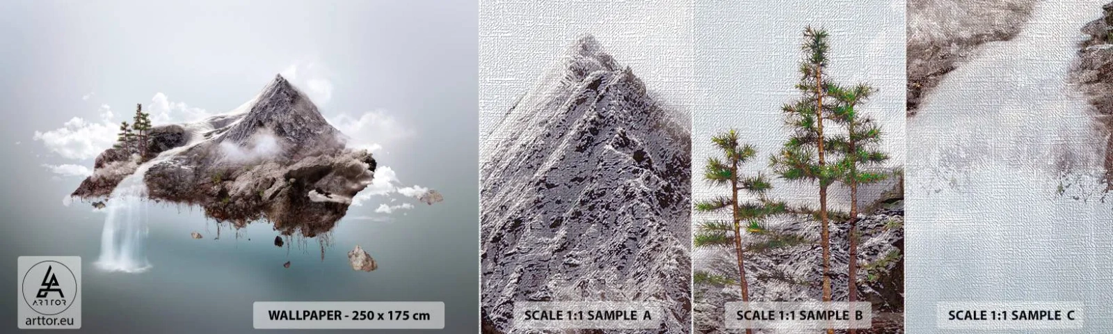 Fototapeten Muster Premium Canvas - Mit dem Auge eines Surrealisten - Abstraktion, Fantasie, Insel - 100x30 cm