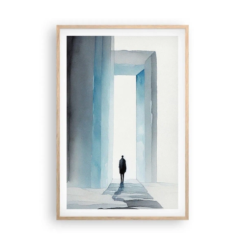 Poster in einem Rahmen aus heller Eiche - Lebe ohne Grenzen - 61x91 cm