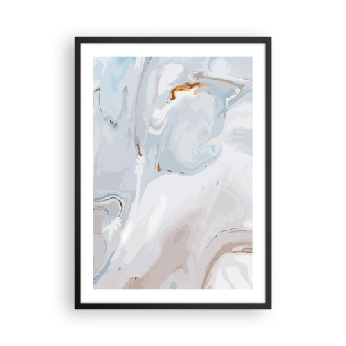 Poster in einem schwarzem Rahmen - Marmormuster in Blautönen mit goldenen Akzenten - 50x70cm - Das Weiß wird erhoben - Moderne Wanddekoration für Wohnzimmer und Schlafzimmer ARTTOR
