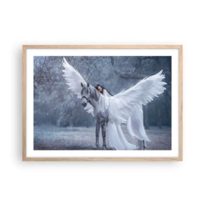 Poster in einem Rahmen aus heller Eiche - Ein inspirierter Moment - 70x50 cm