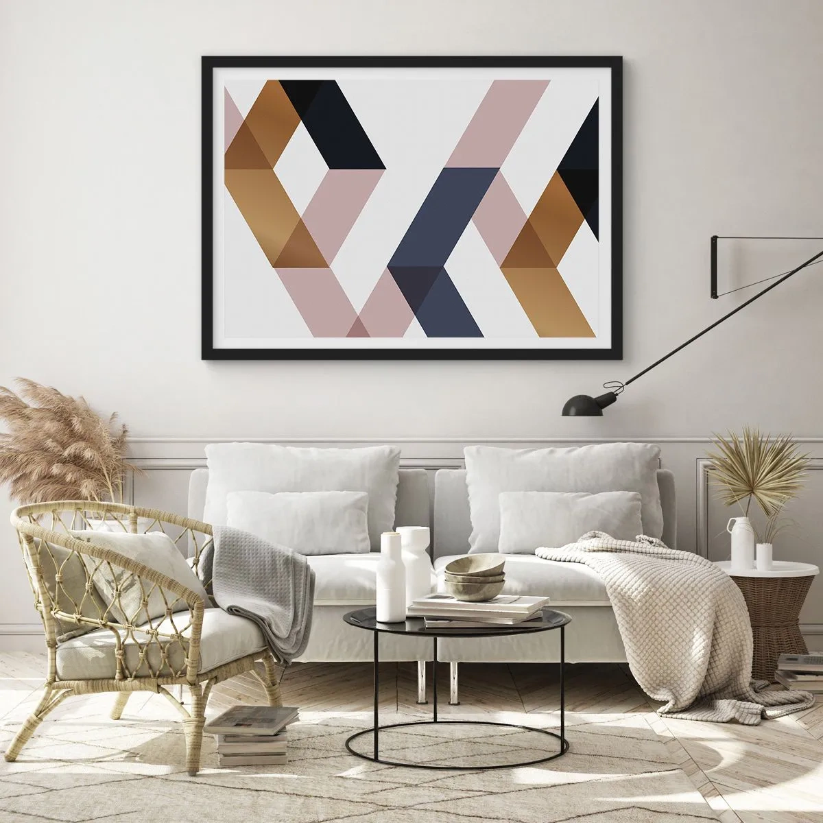 Poster in einem schwarzem Rahmen - Ebenen und Winkel - 91x61 cm