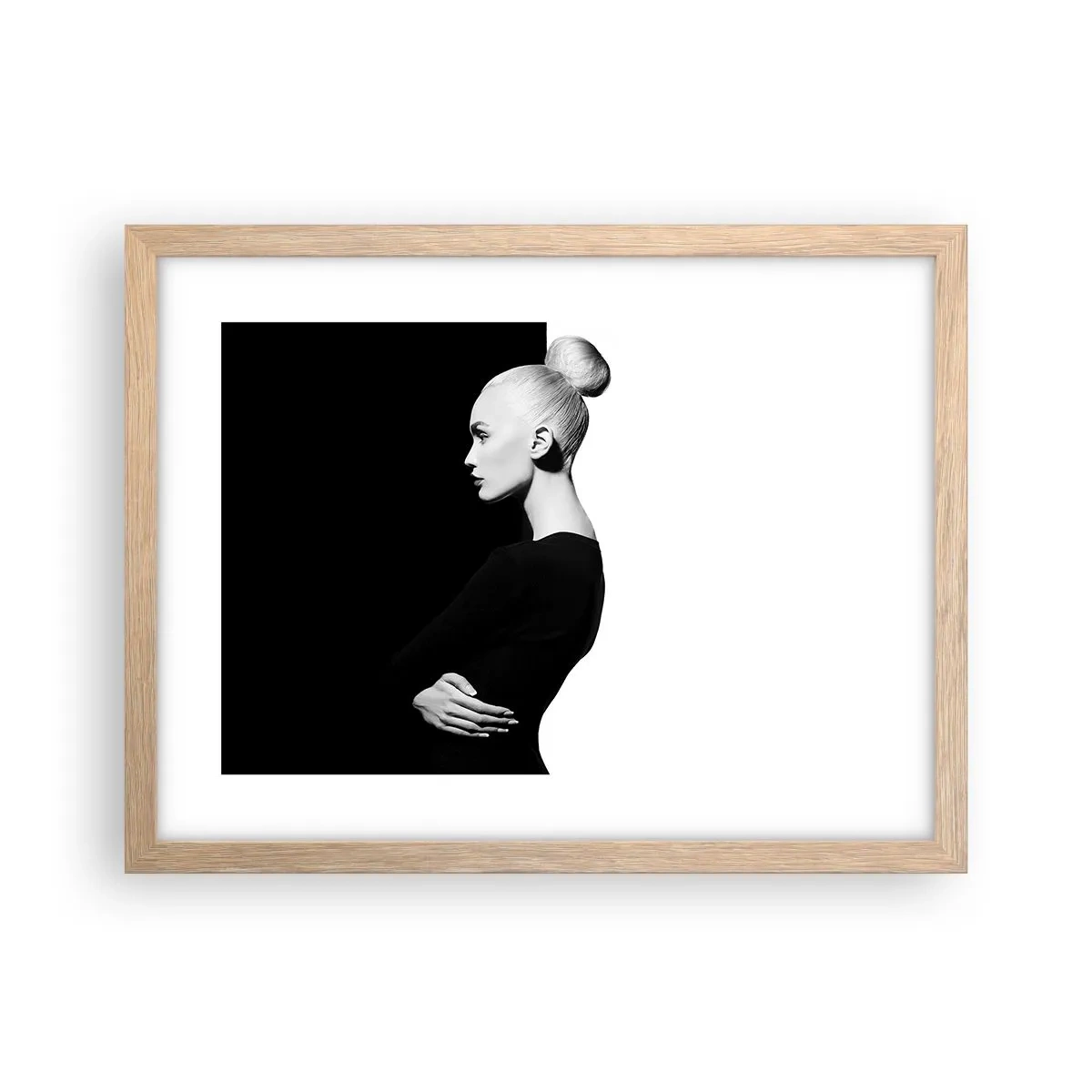 Poster in einem Rahmen aus heller Eiche - Einfach eine Frau - 40x30 cm