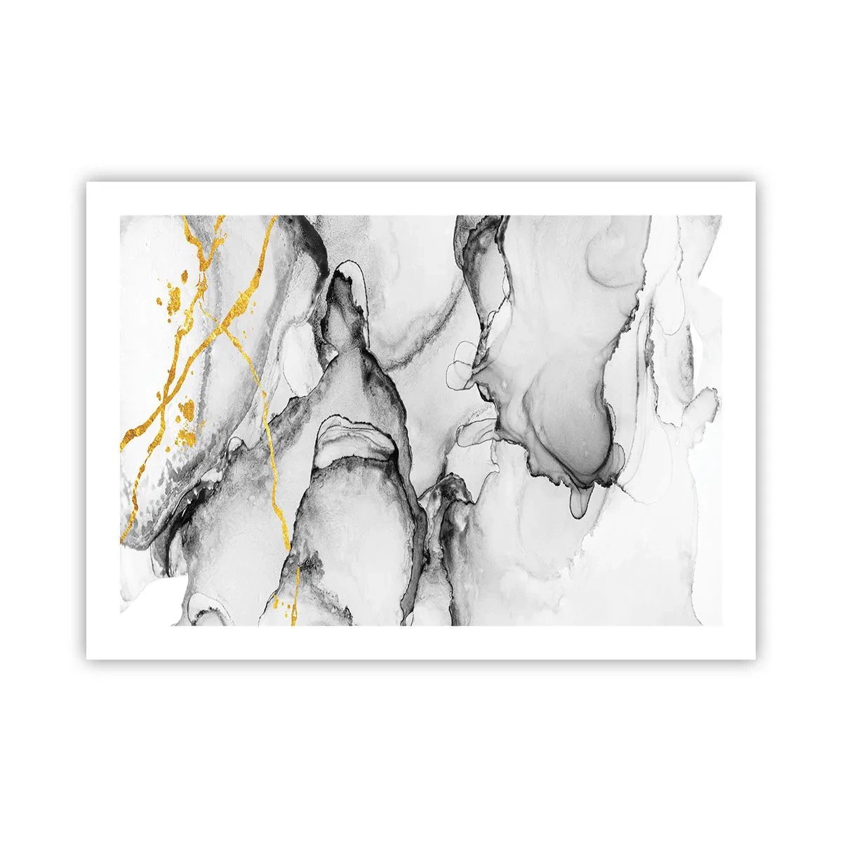 Poster - Komposition mit Goldmotiv - 70x50 cm