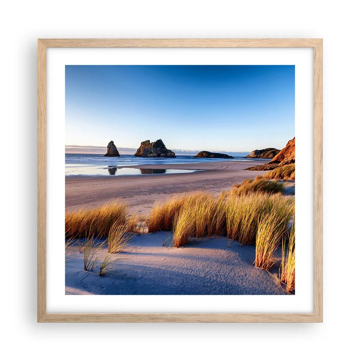 Poster in einem Rahmen aus heller Eiche - Für Friedenssuchende - 50x50 cm