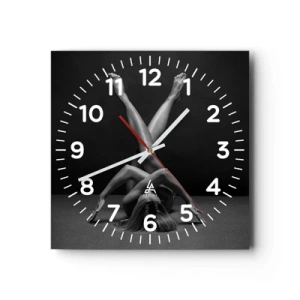 Wanduhr - Glasuhr - Die Geometrie der Nacktheit - 40x40 cm
