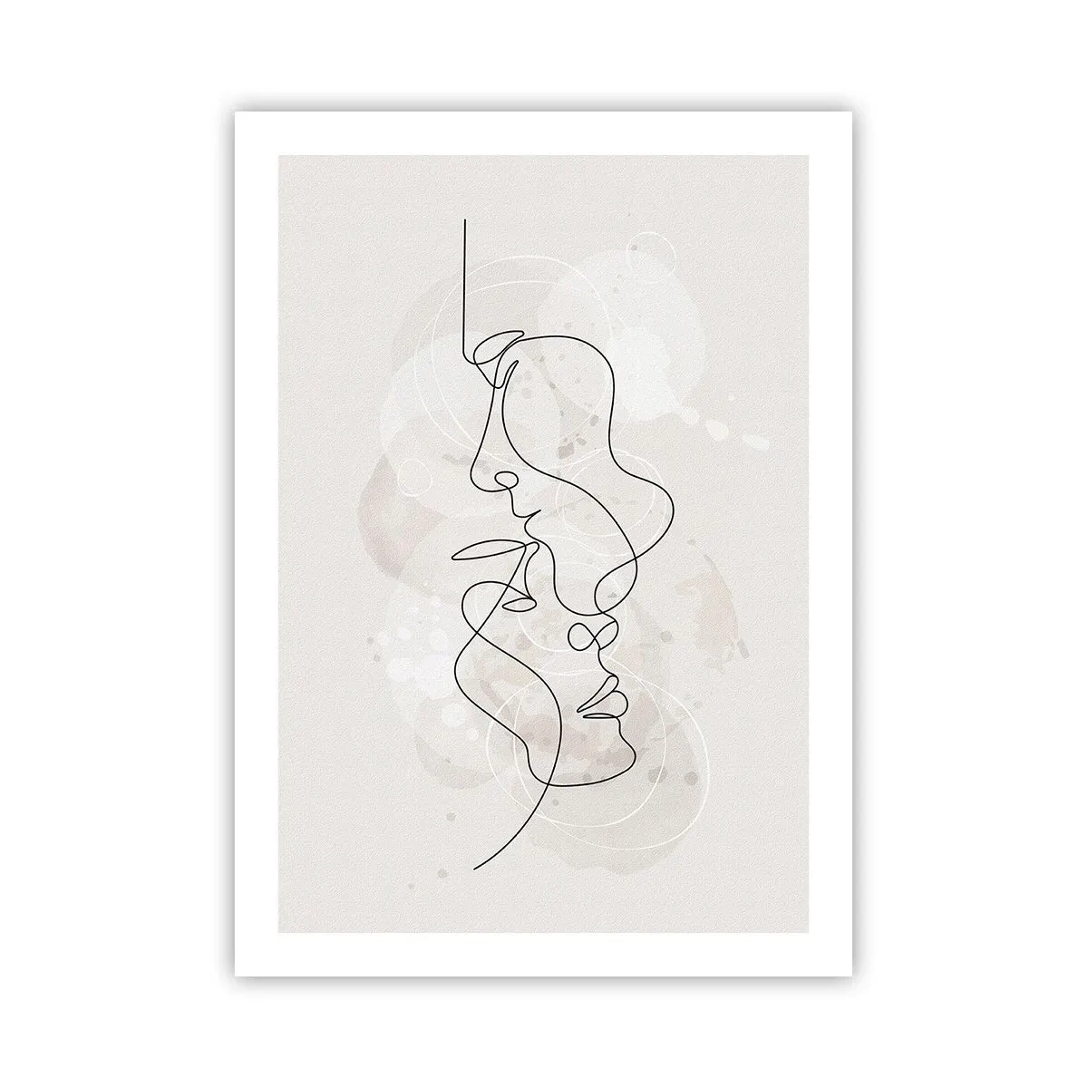 Poster - Minimalistische Gesichtskunst mit einer einzigen Linie - 50x70cm - Verstrickt in eine Umarmung - Moderne Wanddekoration für Wohnzimmer und Schlafzimmer ARTTOR