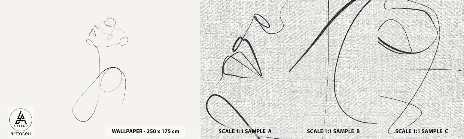 Fototapeten Muster Premium Canvas - Versunken in Träumen - Frau, Grafik, Stück - 100x30 cm