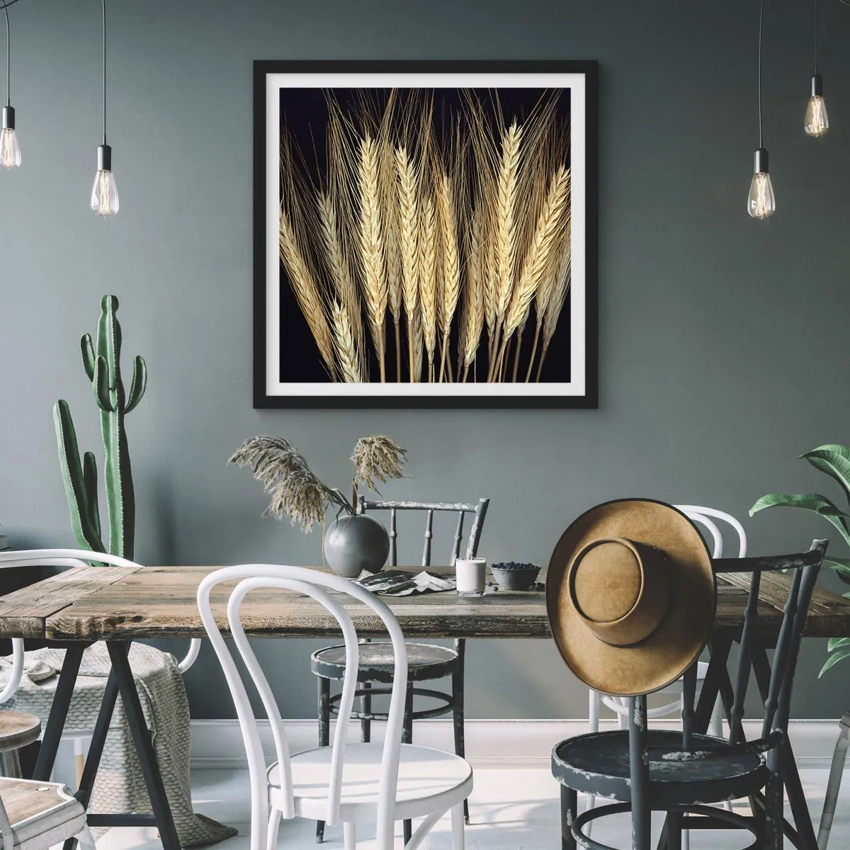 Poster in einem schwarzem Rahmen - Rustikale Magie - 50x50 cm