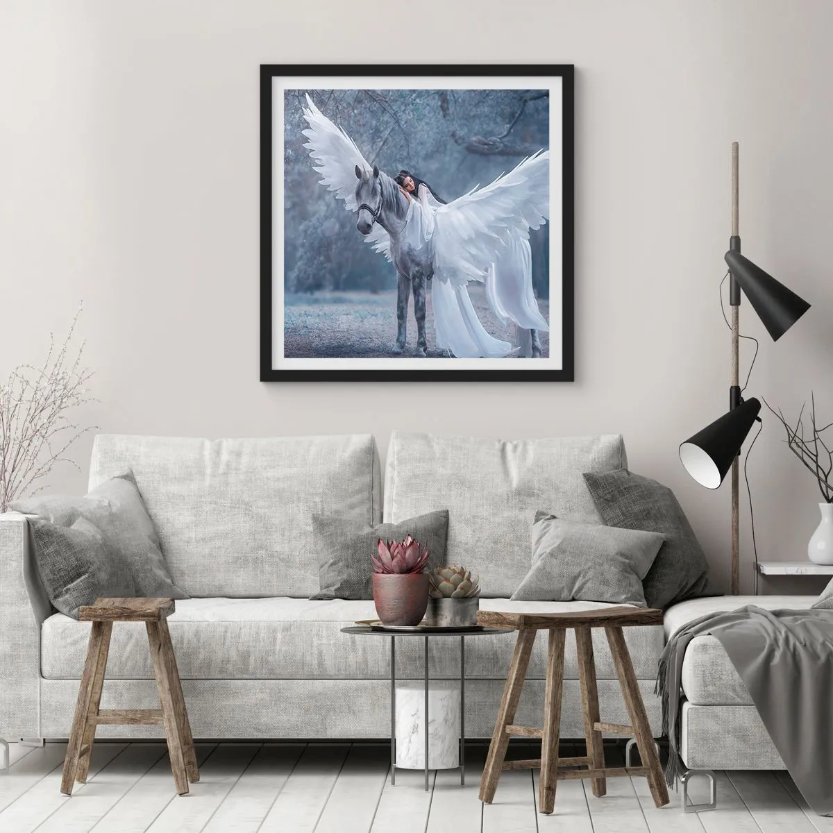 Poster in einem schwarzem Rahmen - Ein inspirierter Moment - 30x30 cm