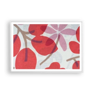 Poster in einem weißen Rahmen - Blumenarrangement in Rosa - 100x70 cm