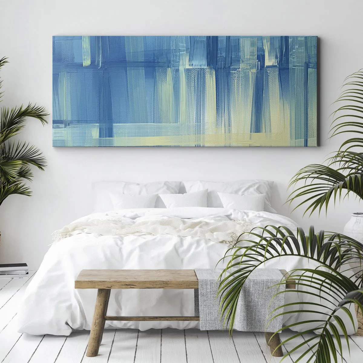 Bild auf Leinwand - Leinwandbild - Komposition in Türkis - 100x40 cm