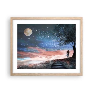 Poster in einem Rahmen aus heller Eiche - Ein sternenklares Spektakel - 50x40 cm