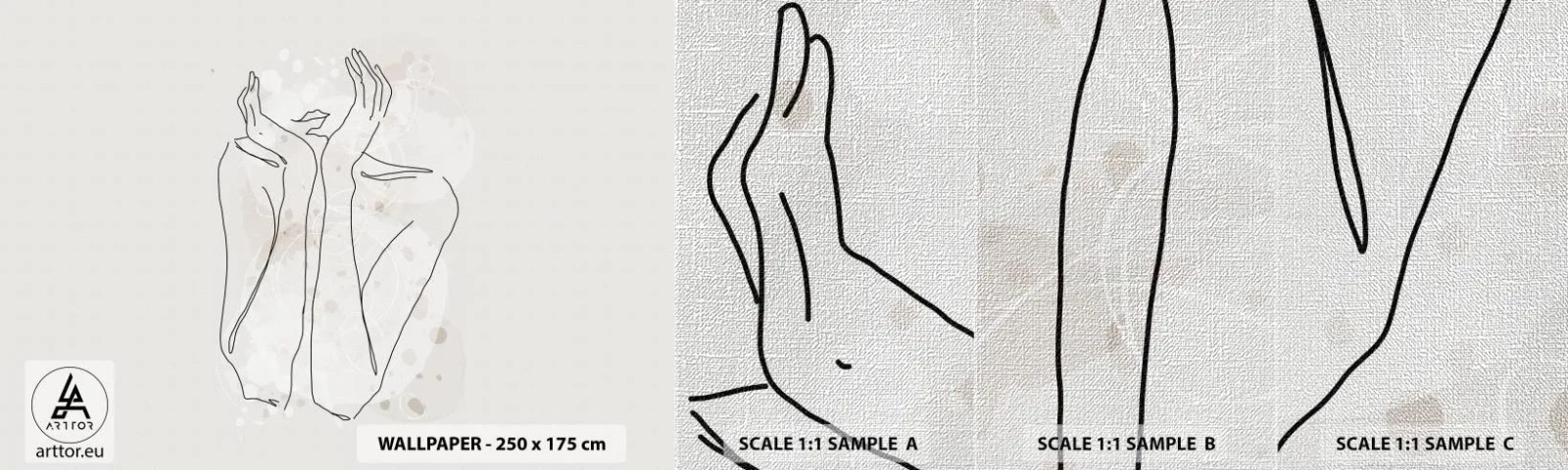 Fototapeten Muster Premium Canvas - Ein träumerischer Moment - Grafik, Frau, Stück - 100x30 cm