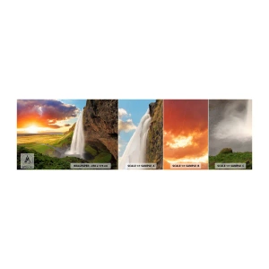 Fototapeten Muster Selbstklebend Deluxe Sticker - Die Fülle des isländischen Sommers - Landschaft, Wasserfall, Island - 100x30 cm