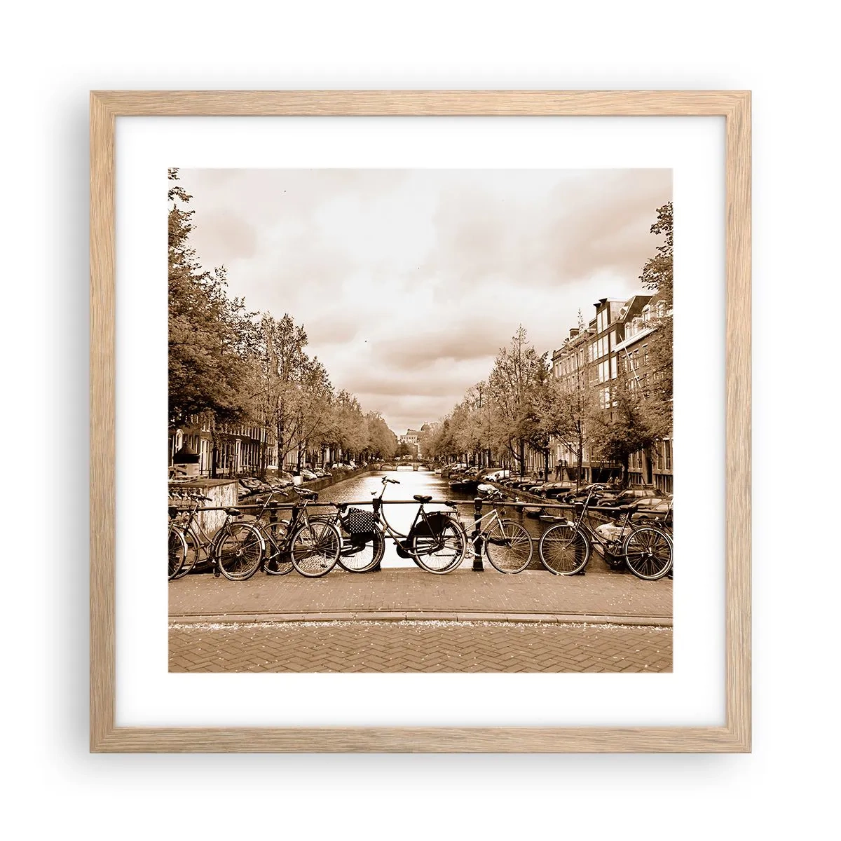 Poster in einem Rahmen aus heller Eiche - Niederländische Atmosphäre - 40x40 cm