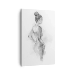 Bild auf Leinwand - Leinwandbild - Aquarellskizze einer weiblichen Silhouette - 80x120cm - Schön wie ein Gemälde - Moderne Wanddekoration für Wohnzimmer und Schlafzimmer ARTTOR