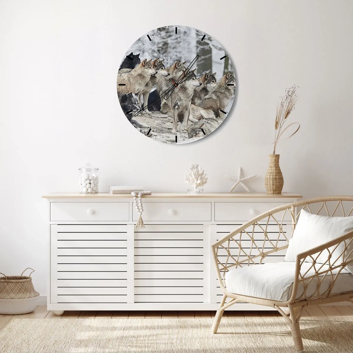 Wanduhr - Glasuhr - Familie und Freunde - 30x30 cm