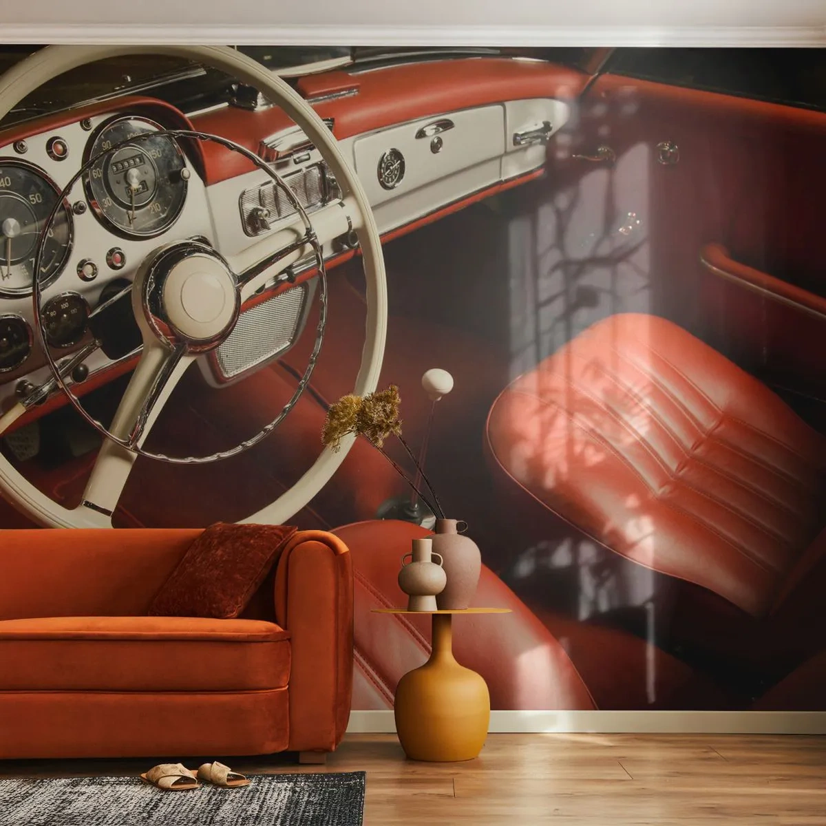 Fototapete Premium Sand - Luxus im Vintagestil - Auto, Klassisch, Automobil - 100x70 cm