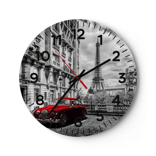 Wanduhr - Glasuhr - Raubtier in der Stadt - 30x30 cm