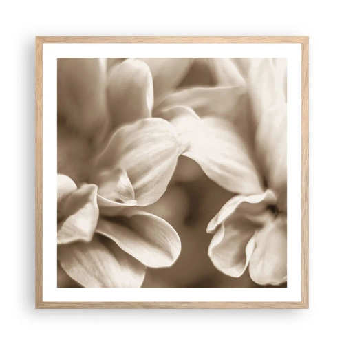 Poster in einem Rahmen aus heller Eiche - So sanft wie ein Lächeln - 60x60 cm