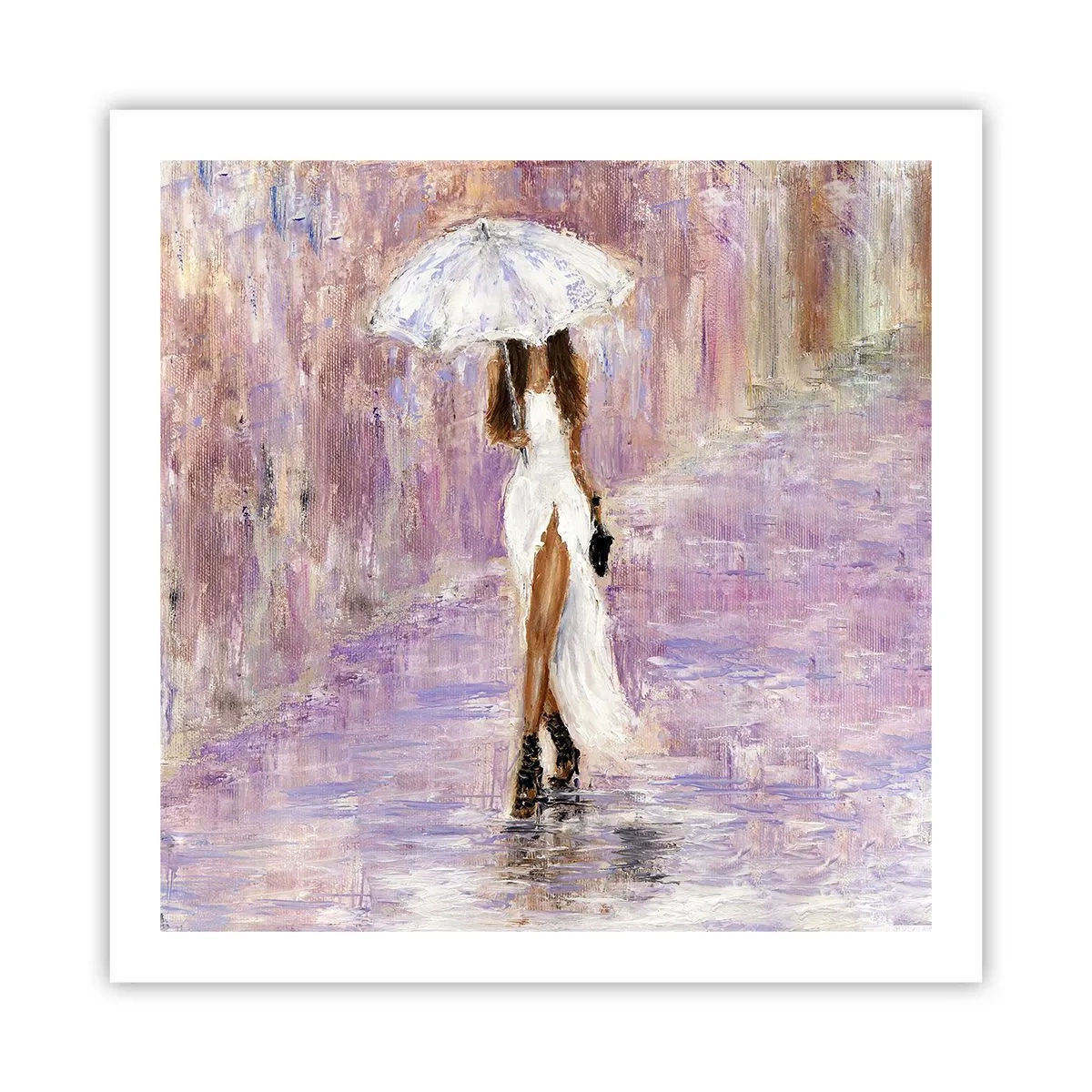 Poster - Im lila Regen - 60x60 cm
