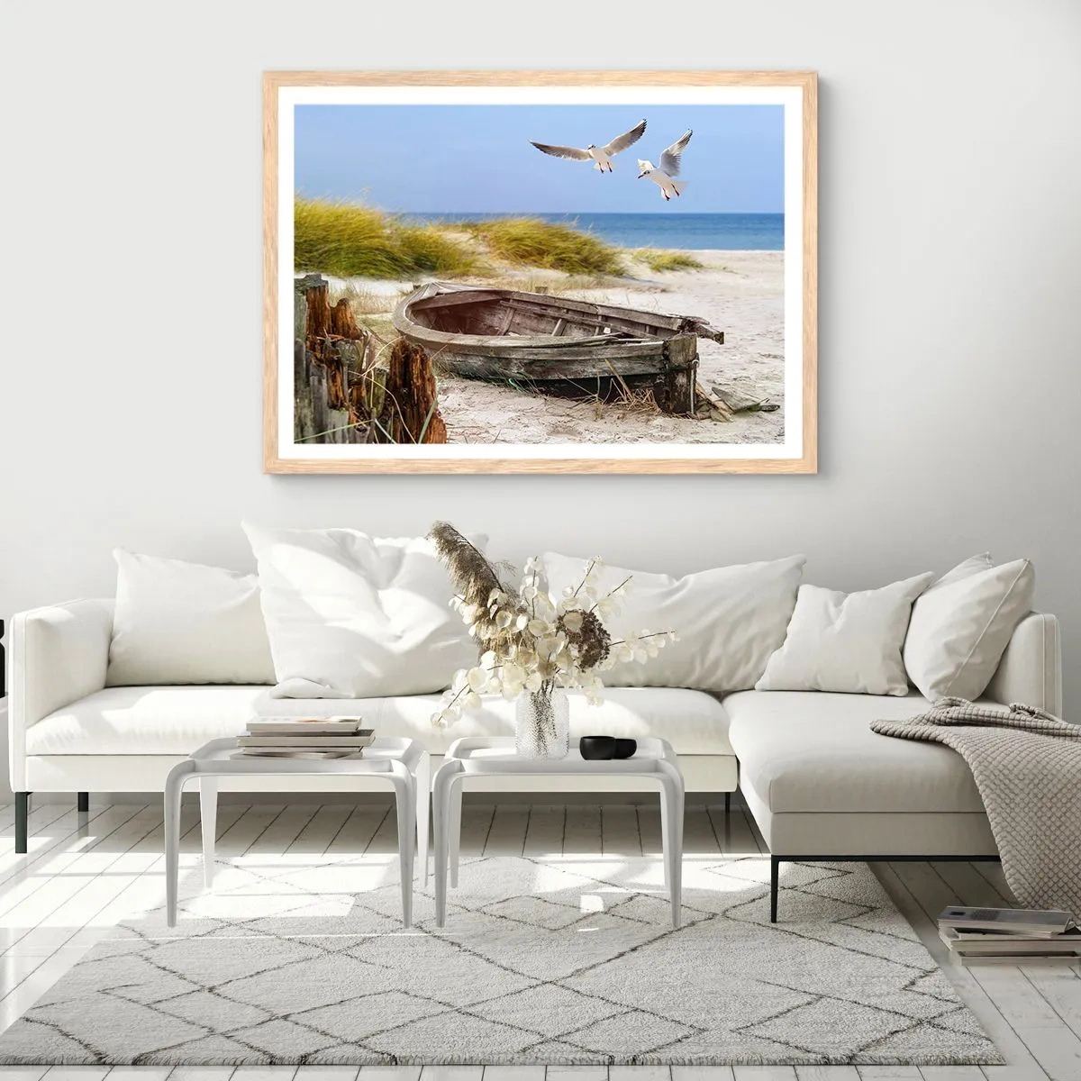 Poster in einem Rahmen aus heller Eiche - In Wind gebadet - 100x70 cm