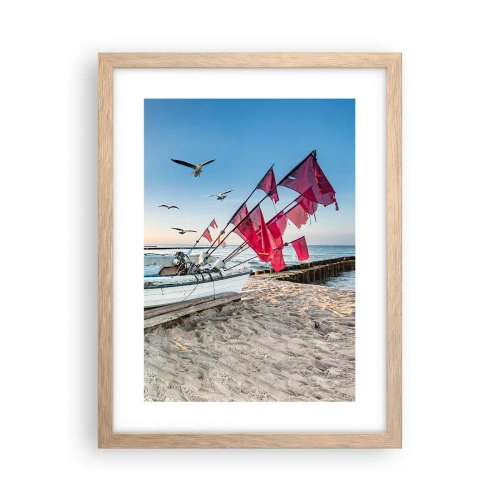 Poster in einem Rahmen aus heller Eiche - Wohlverdiente Ruhe - 30x40 cm