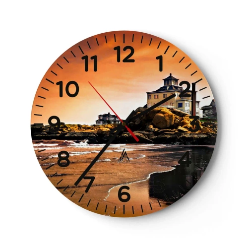 Wanduhr - Glasuhr - Eleganz der Westküste - 30x30 cm