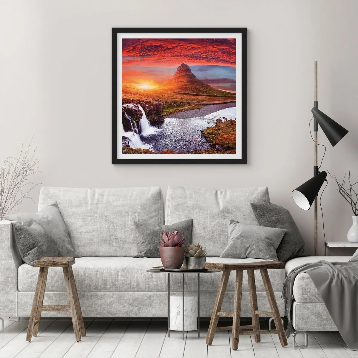 Poster in einem schwarzem Rahmen - Ein Blick auf Mittelerde - 30x30 cm