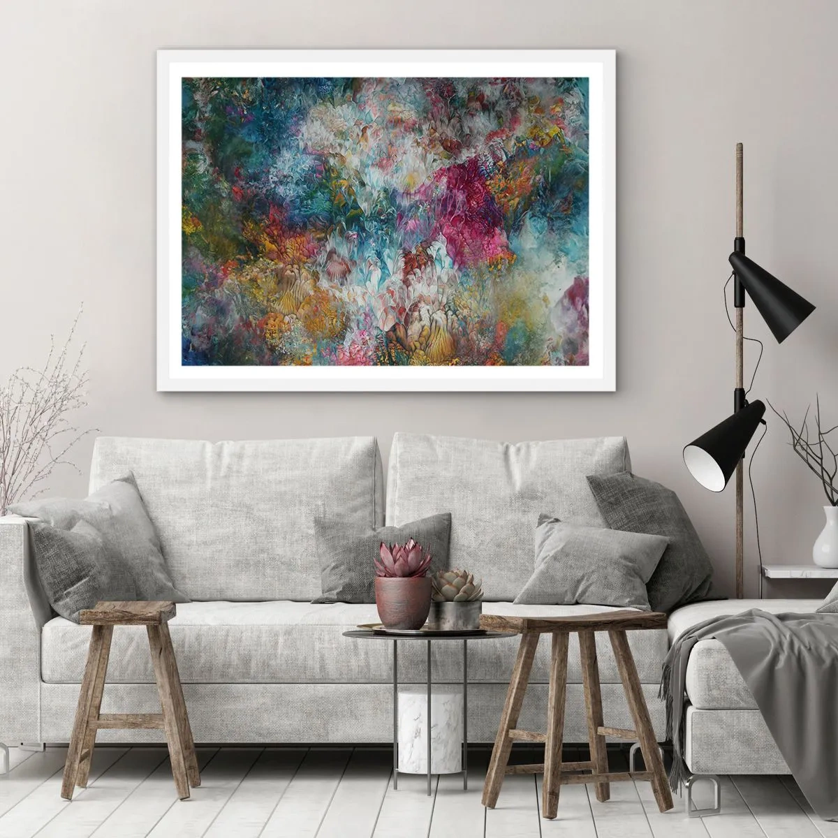 Poster in einem weißen Rahmen - In voller Blüte - 40x30 cm