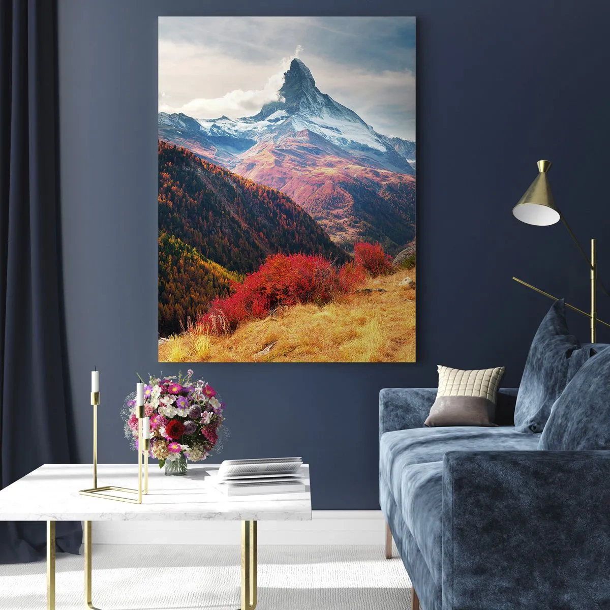 Glasbild - Bild auf glas - Alpenherbst - 80x120 cm