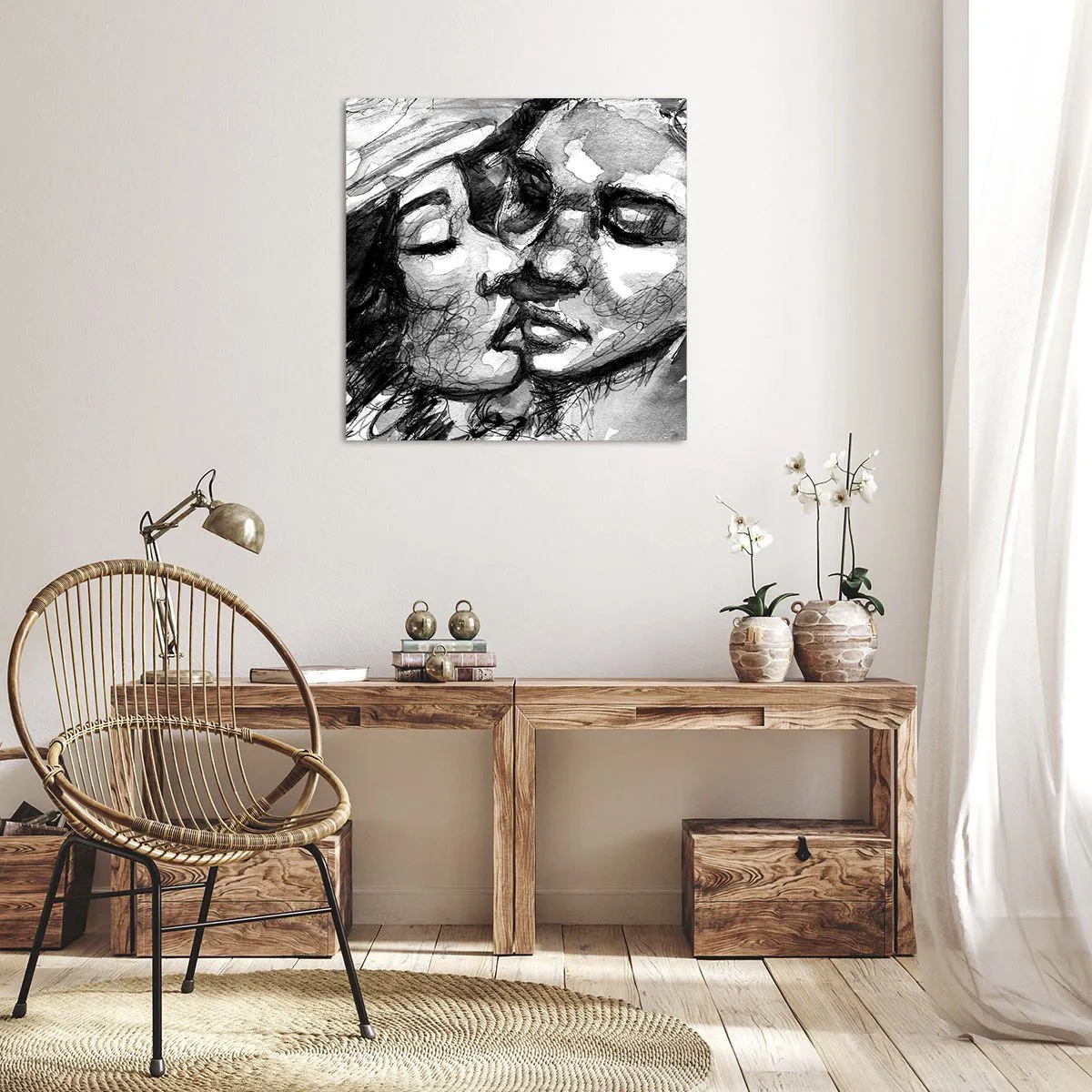 Bild auf Leinwand - Leinwandbild - Zärtlicher Moment - 30x30 cm