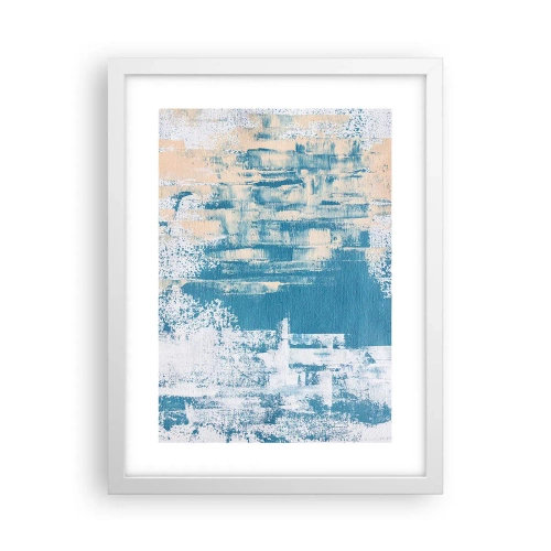 Poster in einem weißen Rahmen - Durch einen Eiszapfen - 30x40 cm