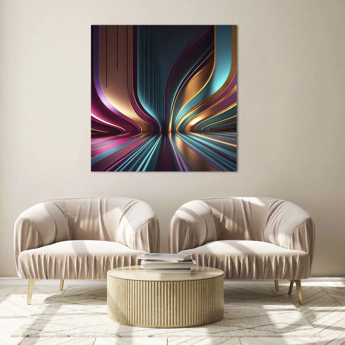 Glasbild - Bild auf glas - Architektur des Lichts - 50x50 cm