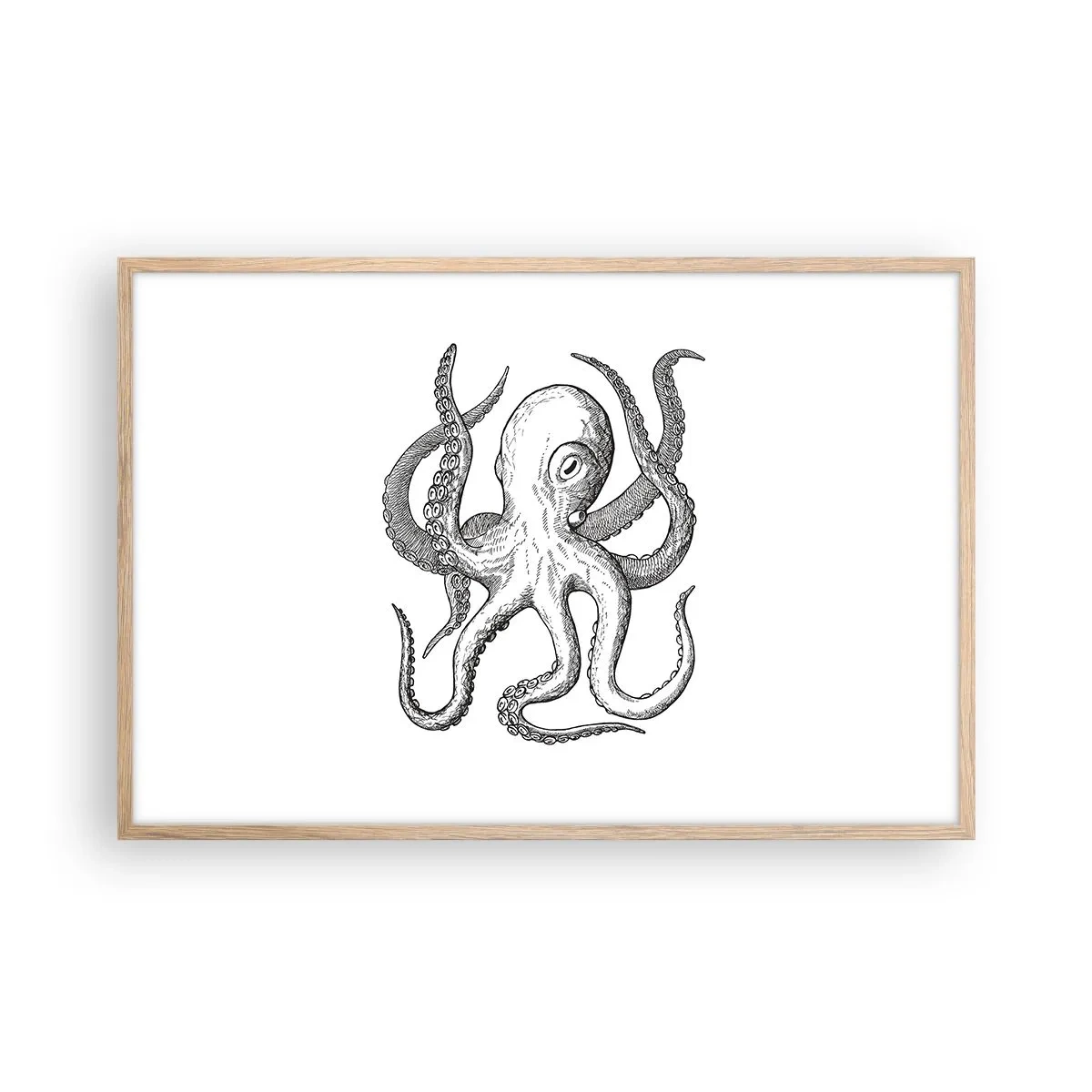 Poster in einem Rahmen aus heller Eiche - Mit den Wellen tanzen - 91x61 cm