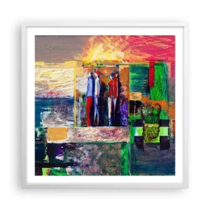 Poster in einem weißen Rahmen - Beziehungen und Emotionen - 60x60 cm