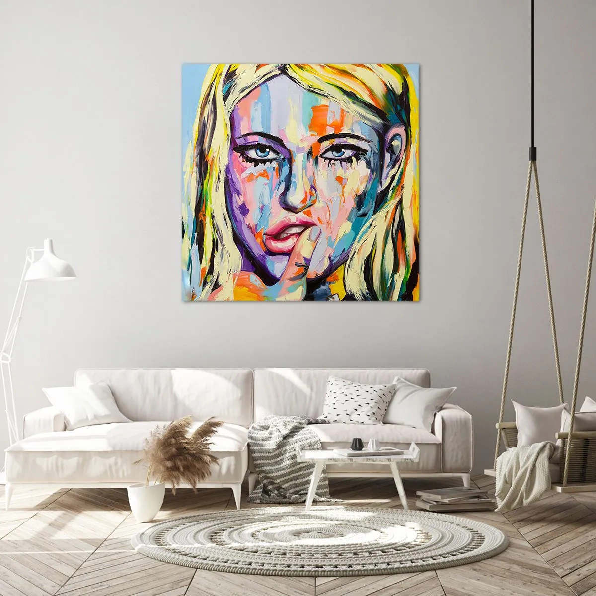 Bild auf Leinwand - Leinwandbild - Schau ihr direkt in die Augen - 30x30 cm