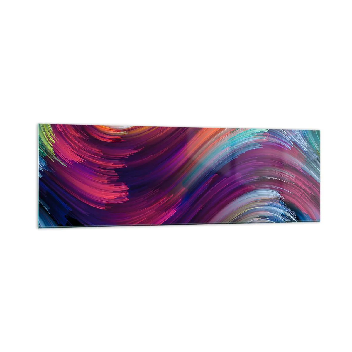 Glasbild - Bild auf glas - Abstrakte Wirbel in leuchtenden Farben - 160x50cm - Der Beginn einer neuen Welt - Moderne Wanddekoration für Wohnzimmer und Schlafzimmer ARTTOR