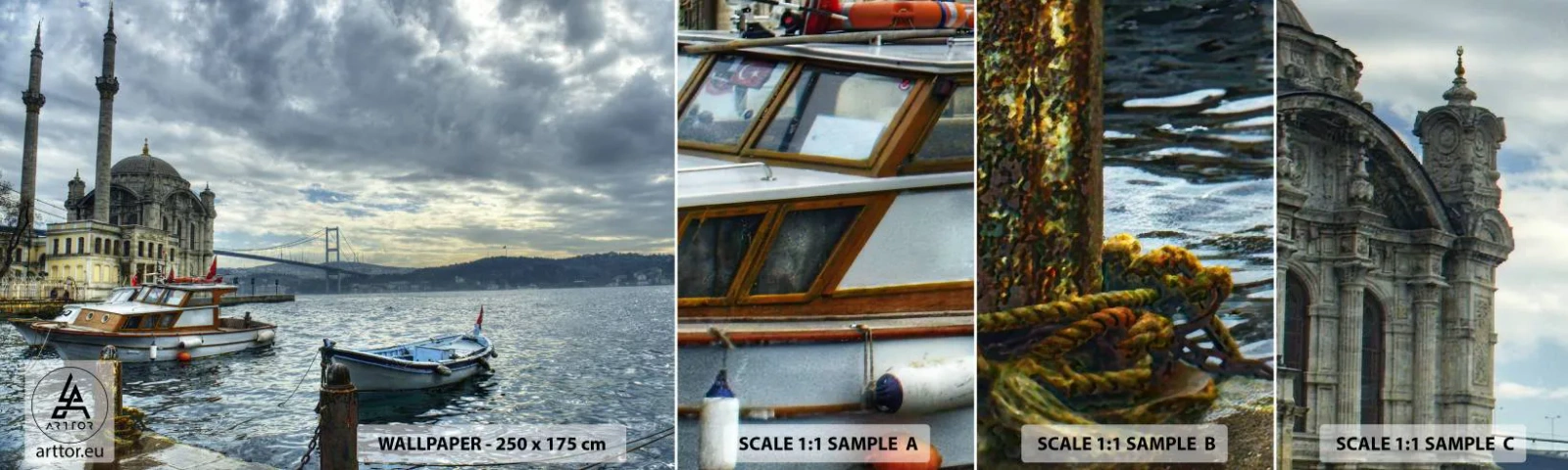 Fototapetenmuster Standard Eco - An der Grenze der Welten - Stadt, Istanbul, Türkei - 100x30 cm